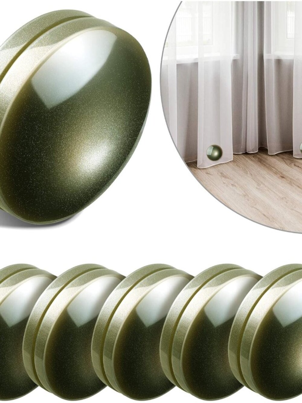 12 Pcs/6 Sets Magnetic Curtain Weights No Sew Shower Curtain Magnets Dark Green